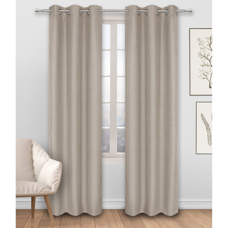Patchway Room Darkening Curtain Pair, Sand/Beige