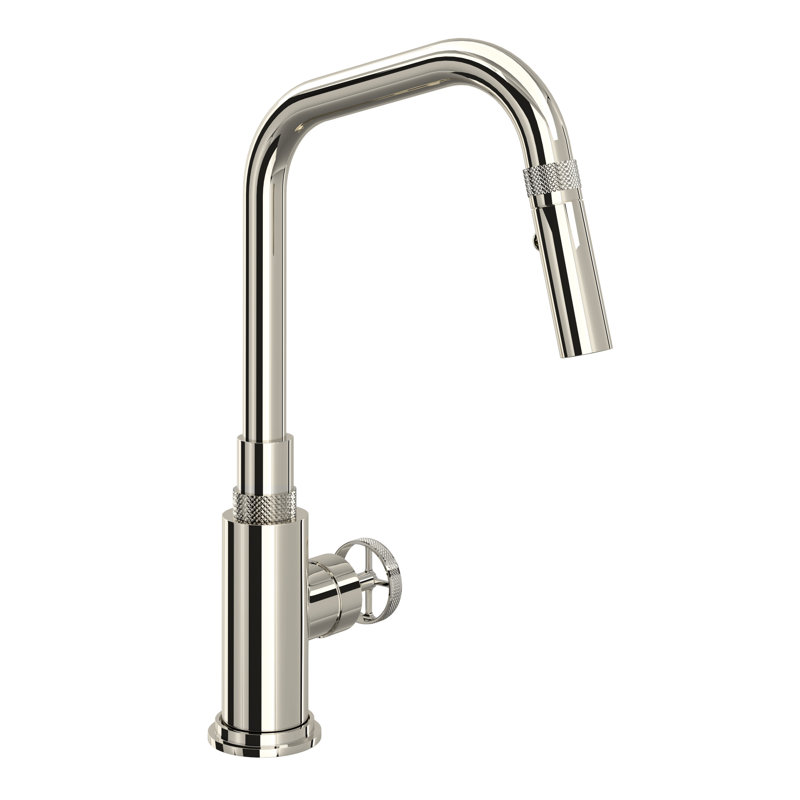 Campo Pull-Down Kitchen Faucet, Polished Nickel, Wheel