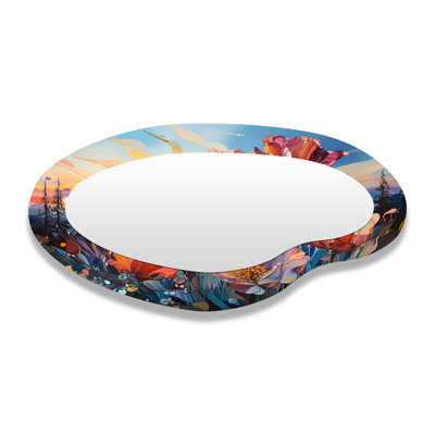 Verre tulipes liquides Art I - Miroir mural tulipes de formes asymétriques