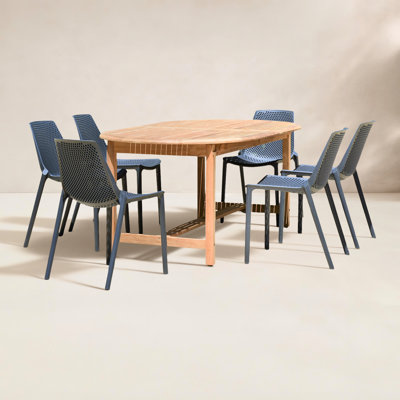 Anautica 79" Teak Patio Dining Set