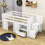 Lit mezzanine en bois jacquece avec tablettes et escalier-693297471
