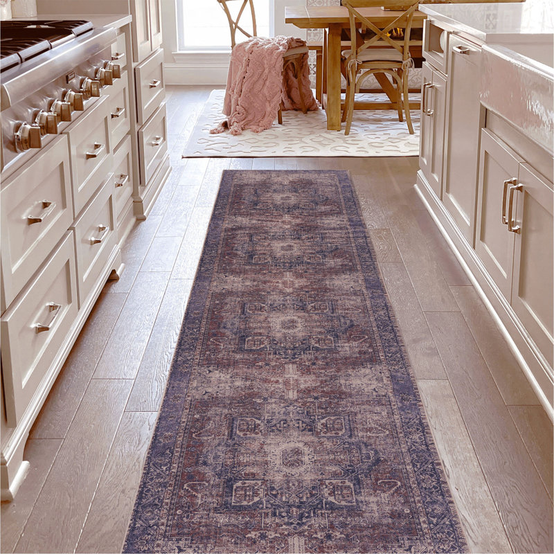 2'6''X10' Runner, Washable Rug, Low-Pile, Non-Slip, Non-Shedding, Foldable, Kid & Pet Friendly - Area Rugs For Living Room, Bedroom, Kitchen Rug