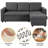 Reversible Sectional Sofa with Pull Out Bed and Storage For Limited Spaces-111009469