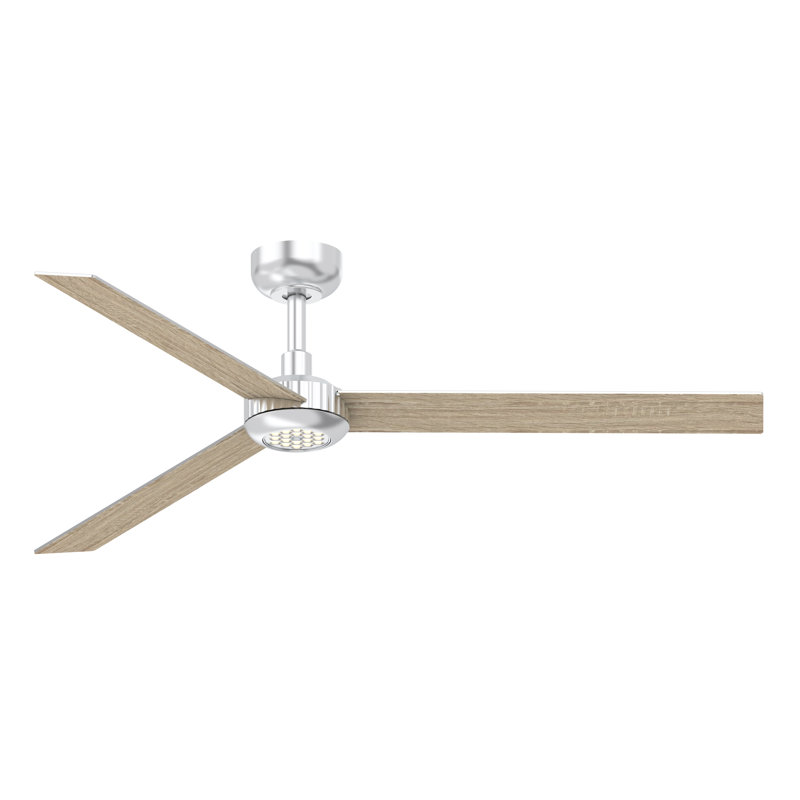 52 Inch Ceiling Fan With Led Night Light High Air Volume Silver, Silver with Gray Blades  