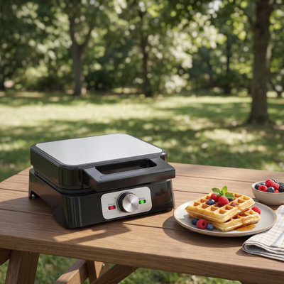 belgian 2 slice waffle iron with adjustable browning control, stainless steel nonstick waffle maker for breakfast