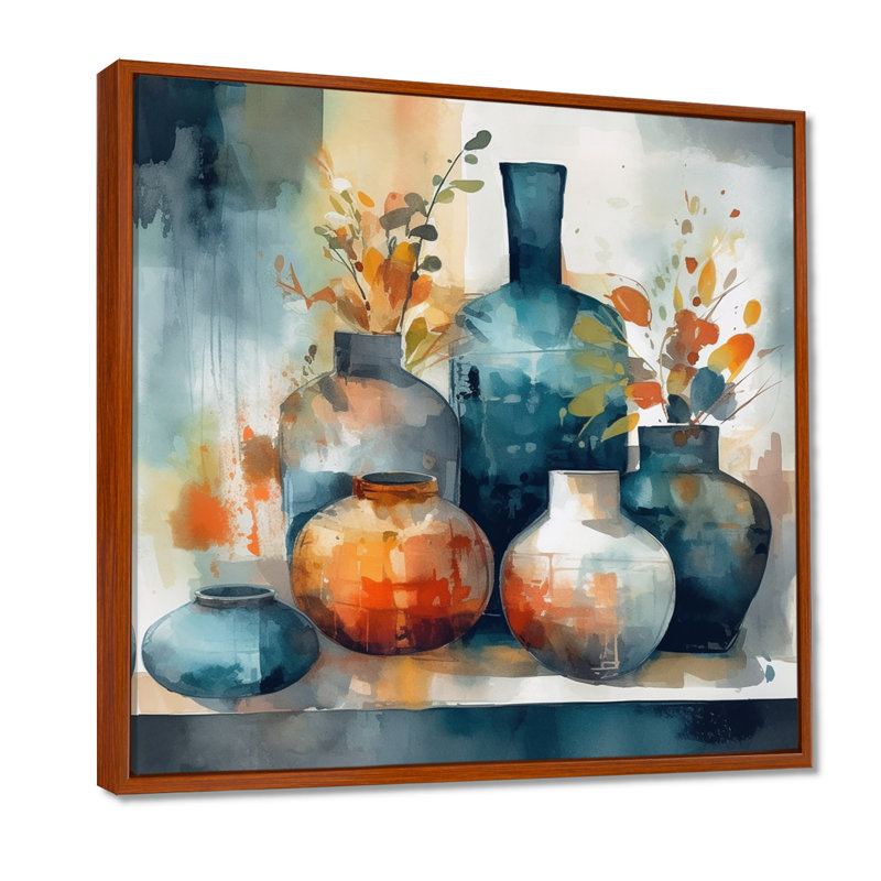 Impression sur toile, H 30 po x l 30 po, Reproduction avec cadre flottant, Brun