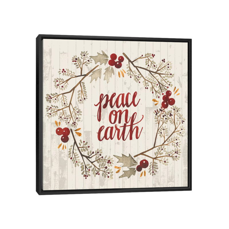 «Christmas V», reproduction d'art textuel sur toile, H 37 po x l 37 po x P 1,5 po, Pas de tapis, Toile avec cadre noir
