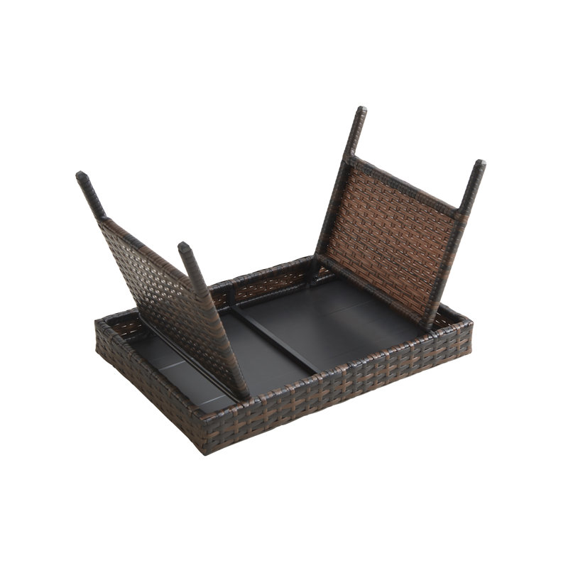 Ensemble 3 pièces de chaises longues d'extérieur