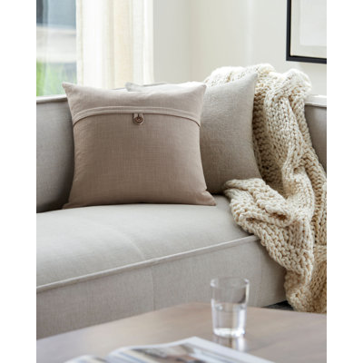 Leigh Buttons Cotton Throw Pillow