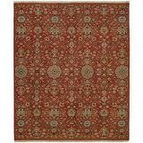 Mccall Wool Floral Area Rug in Red