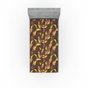 Moutarde / mauve / motif floral ombre