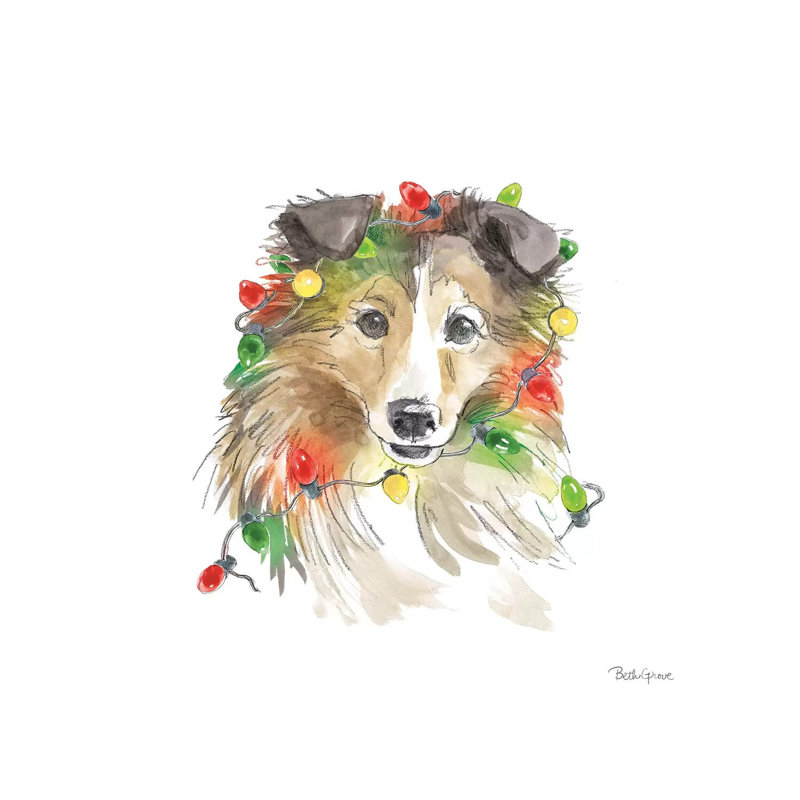 Holiday Paws IX On White by Beth Grove - Wrapped Canvas Print, 66.04 cm H x 66.04 cm W x 1.91 cm D