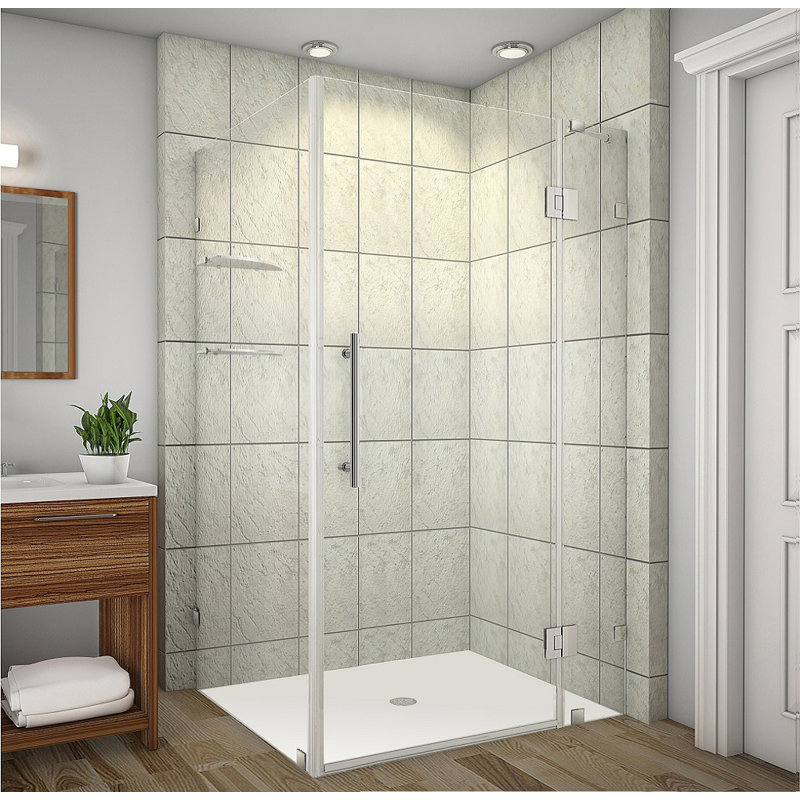 Cabine de douche carrée à charnière 40 po x 72 po Avalux GS, Chrome