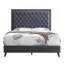 Grand lit chic chic glam gris pour les espaces modernes