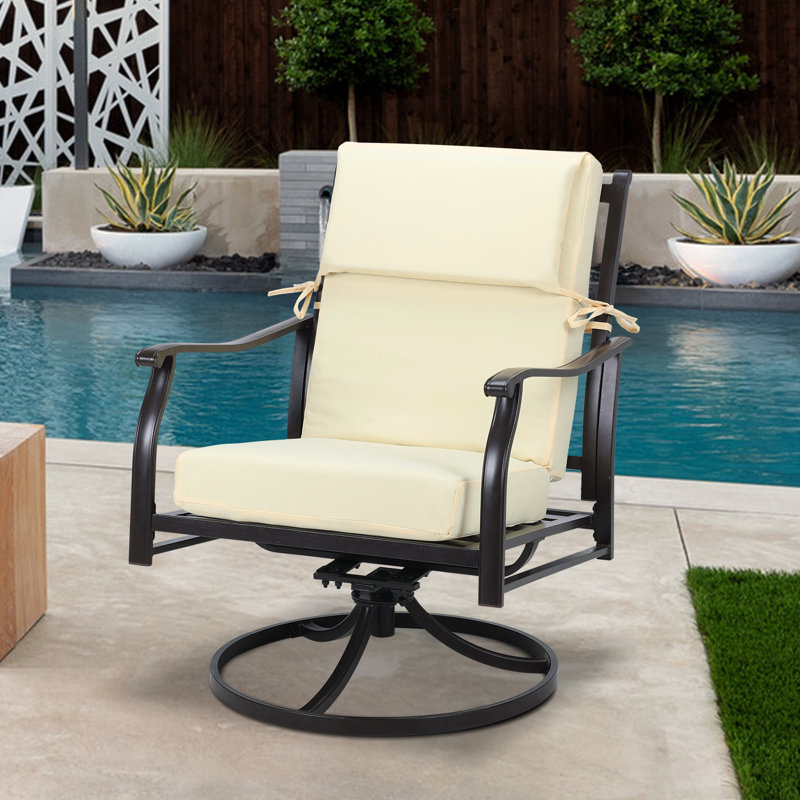 4.1" Outdoor Seat / Back Cushion, Set of 2, Cream Yellow