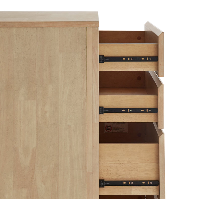 Ismail Danish-Inspired Modern 5-Drawer Chest, Natural
