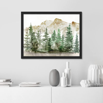 " Watercolor Pine Tree Forest "