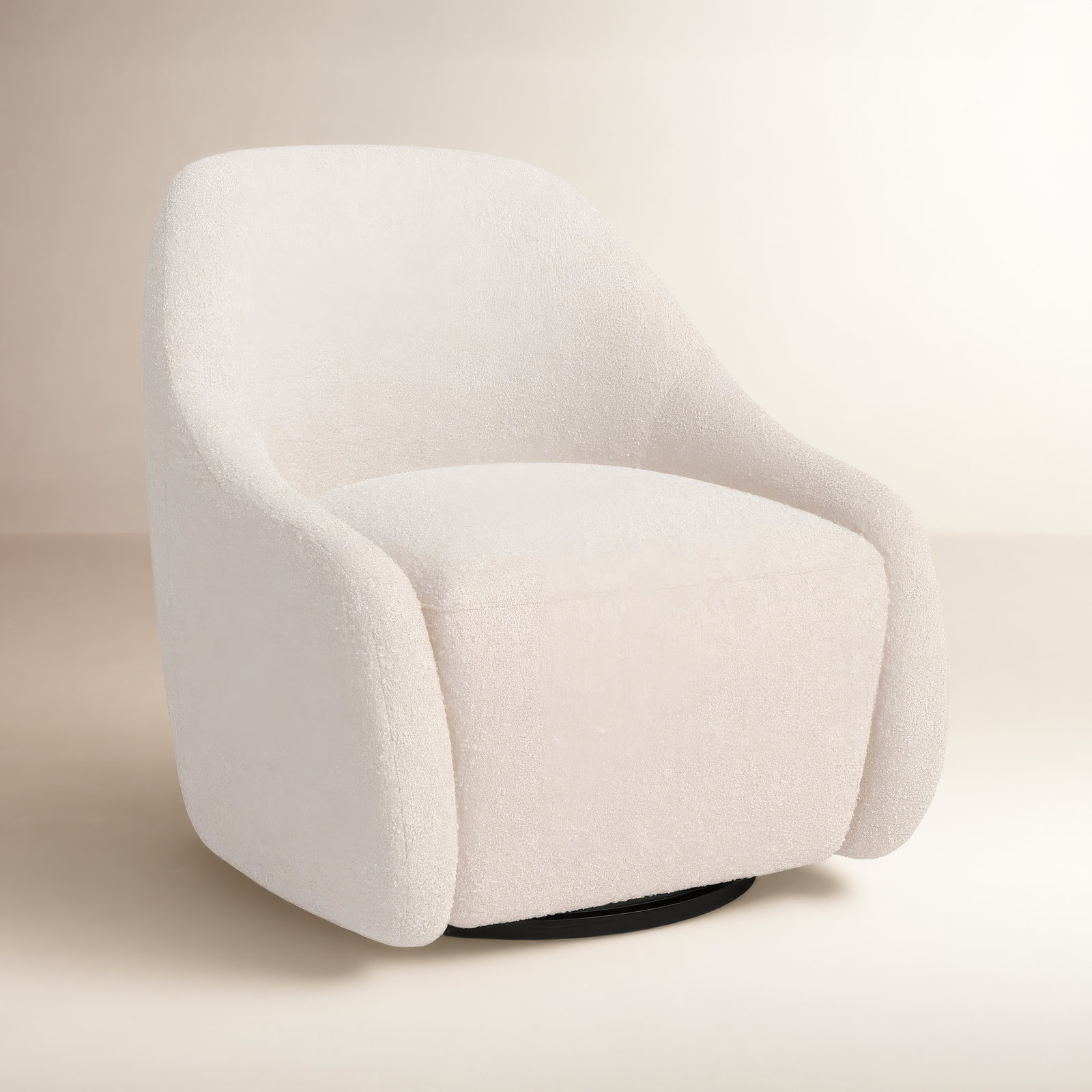 Fiera Upholstered Swivel Barrel Chair, Knoll Sand