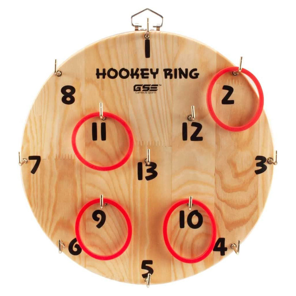 GSE Hookey Ring Toss Game for Adults & Kids, Wall Mounted Ring Toss Game Indoor/Outdoor for Family and Friends GSE Games & Sports Expert