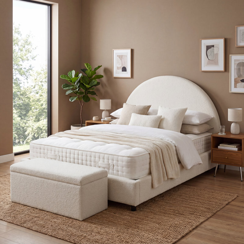Structure de lit tapissier Modern Boucle, Grand lit