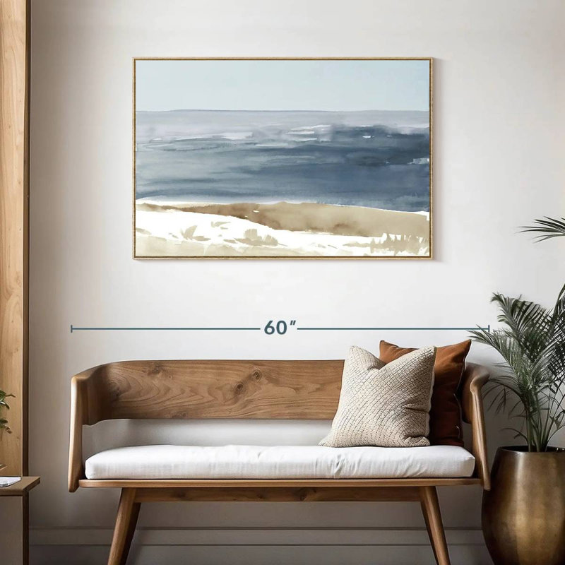 Douces côtes I, Cadre flottant en bois naturel, 43 po x 29 po