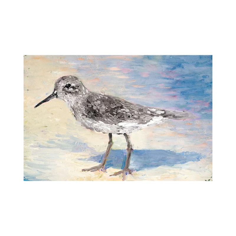 «Sandpiper II» par Walt Johnson - peinture sur toile tendue, H 8 po x l 12 po x P 0,75 po