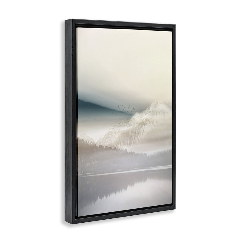 Cadre flottant Vanilla Landscape View, design par Gemma Bardot, Cadre flottant noir de jais, H 25 po x l 17 po