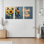 Tournesols et papillons avec «Seek the Light», reproduction d'art sur toile tendue sur toile, ensemble de 3