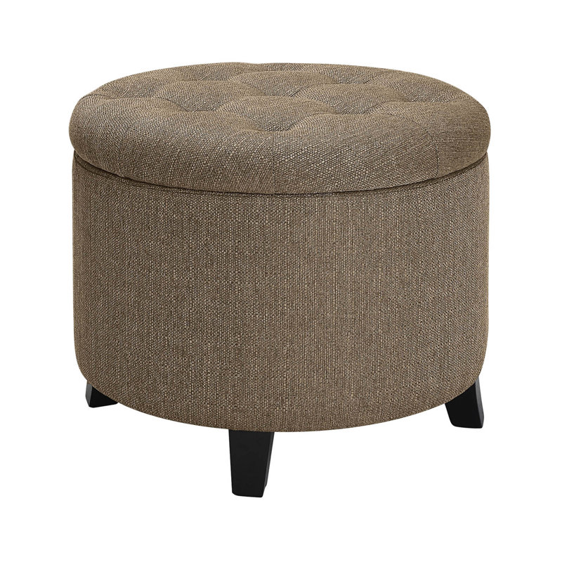 Avers Upholstered Ottoman, Sandstone Fabric