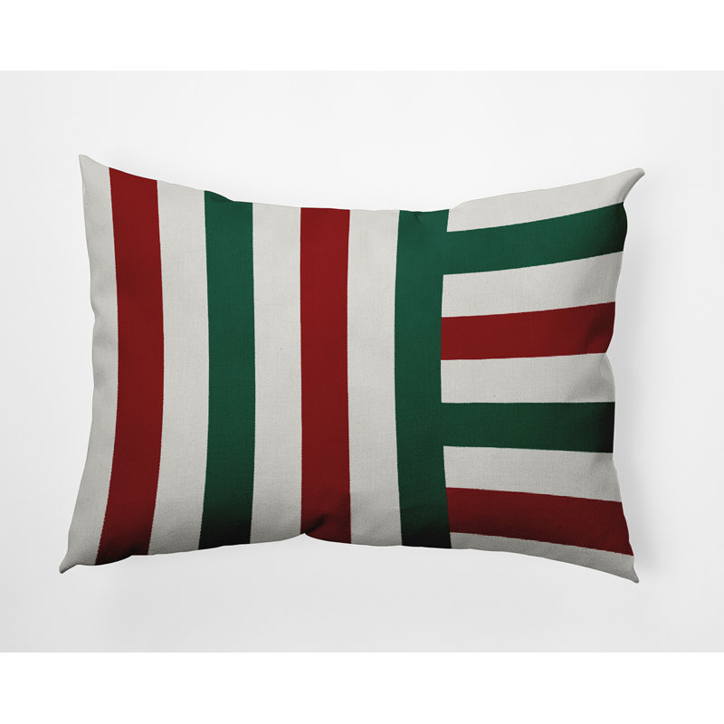 Striped Reversible Throw Pillow, 14" x 20", Rectangular
