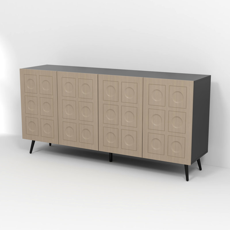 Iysa Black Cabinet with Stylish Beige Door