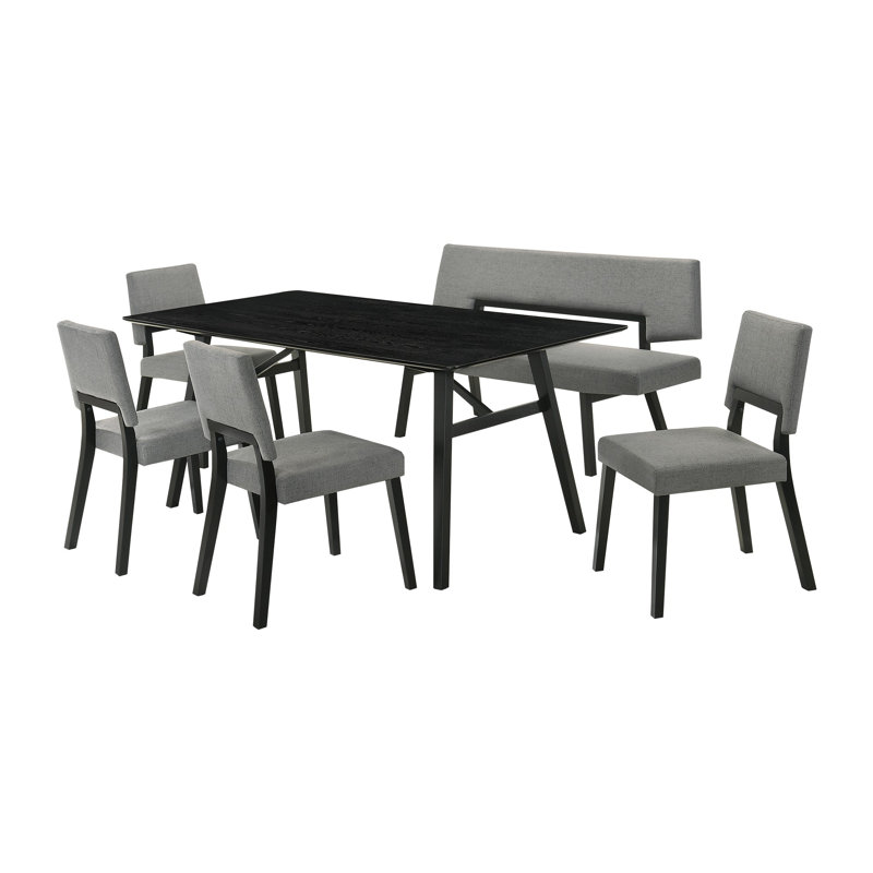 Ensemble repas pour 6 personnes Jorjeta, Noir, Noir, Noir / gris