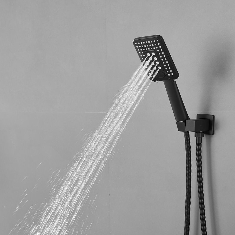 Single Handle 2-Spray Of Rain Shower Head System Shower Faucet 2.5 GPM With High Pressure(Valve Included), Matte Black
