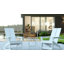 2 chaises berçantes Adirondack modernes en poly-résine à lattes doubles avec table d'appoint-1627646886