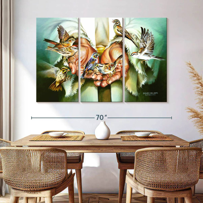 Adella Birds And Hands, 42" H x 65" W