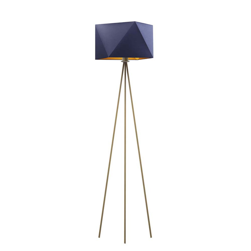 Glazer 153cm Tripod Floor Lamp, Blue, Brushed Bronze