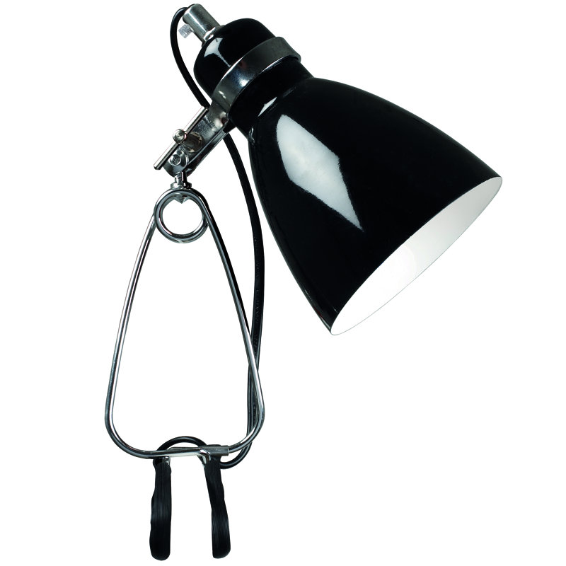 Cyclone Metal Clip On Lamp, Black