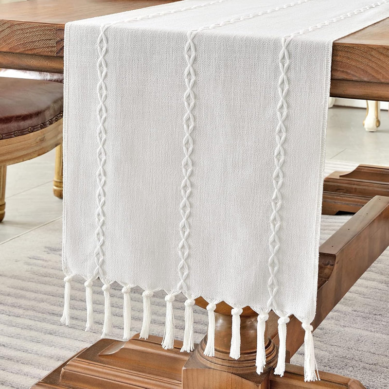 Chemin de table rustique en lin de style campagne
