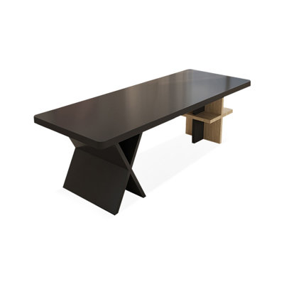 Creative desk legs Black solid wood desk