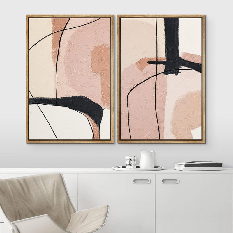 Forme Mid-Century 2 pièces, H 24 po x l 32 po, Naturel