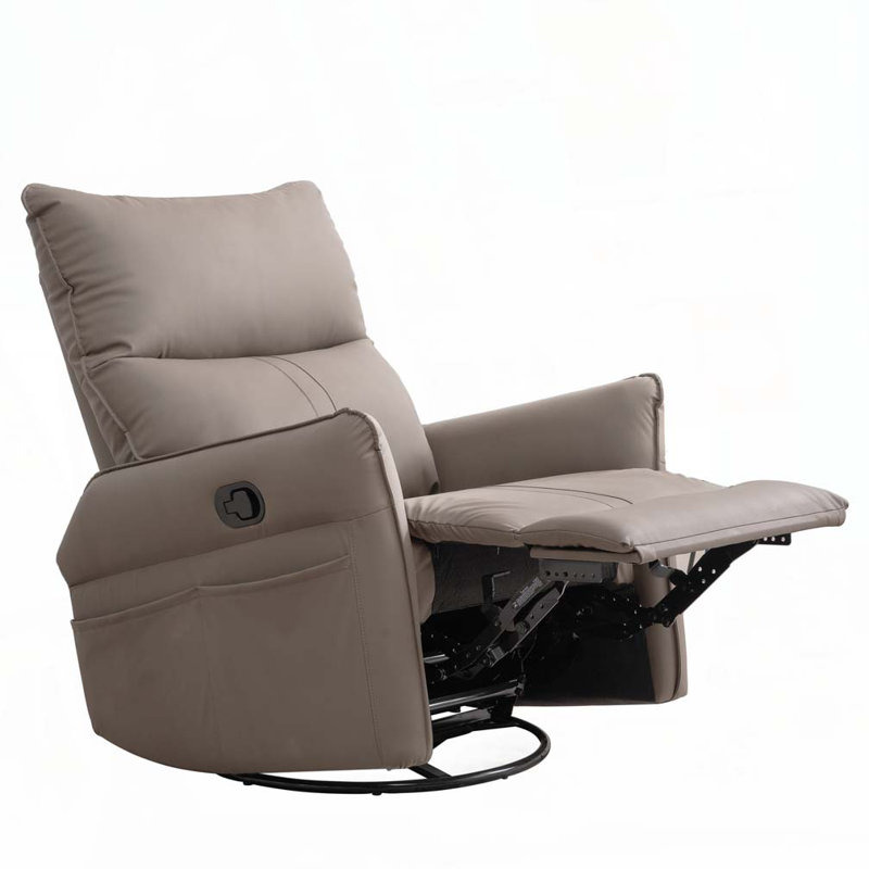 Chaise berçante inclinable 360 ° avec ports USB, Brun