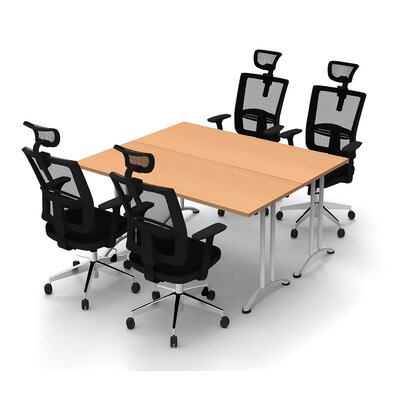 Haga 4 Person Conference Meeting Tables with 4 Chairs Complete Set -  Symple Stuff, F5983AC0852F4154BB1245617B2F77CD