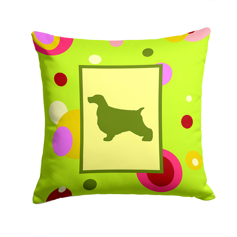 Coussin décoratif carré intérieur/extérieur à robinets épagneul