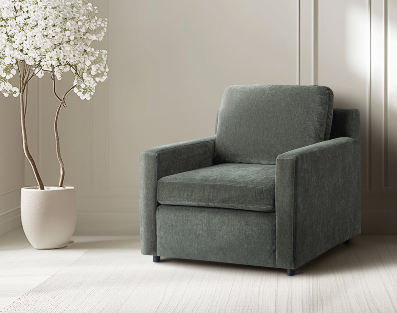 Jorgenson Armchair, Forest Performance Chenille