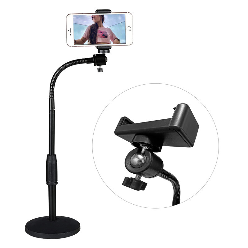 5 Core Cell Phone Stand Adjustable Height & Angle Gooseneck Stand for Desk Flexible Arm