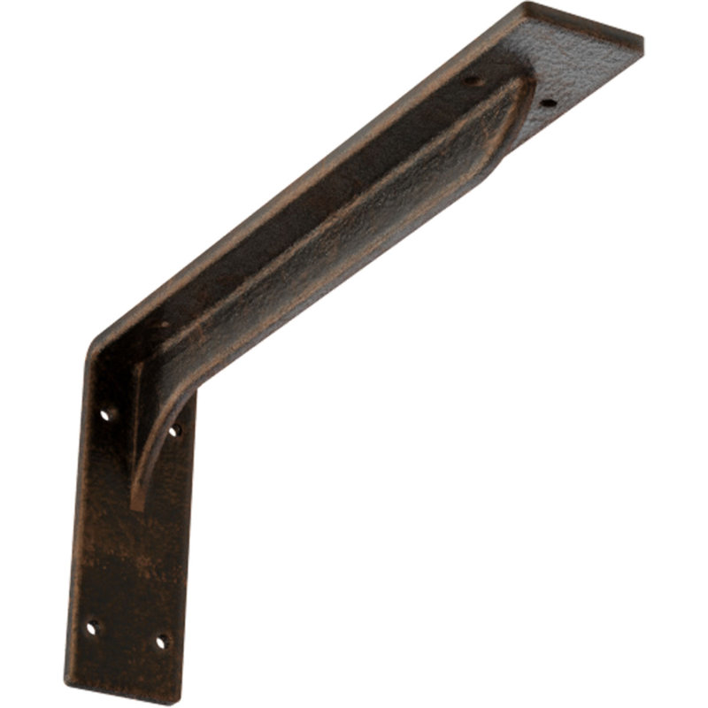 2"W x 14"D x 5 1/4"H Embrey Steel Bracket, Antiqued Bronze, Antiqued Bronze, 5.25" H x 2" W x 14" D