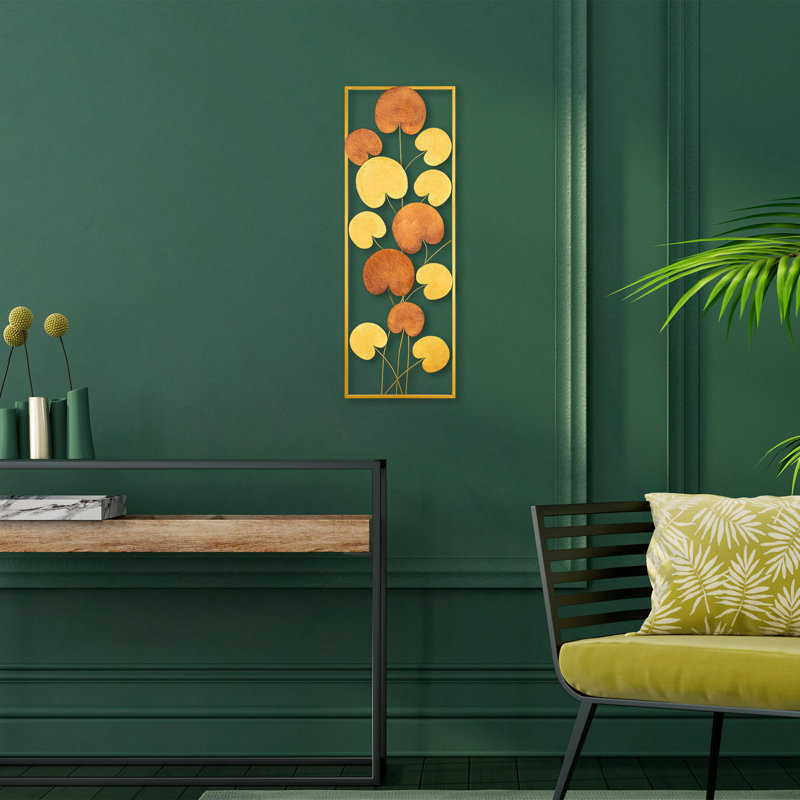 Handmade Decorative Metal Wall Accessory, 12.6 x 35.4 inches | 100% Metal, Thickness: 0.06 inches | Unique Hand-Painted Design, Weight: 3.4 lbs | Perfect for Living Room, Bedroom & Gallery Walls, Stylish & Durable