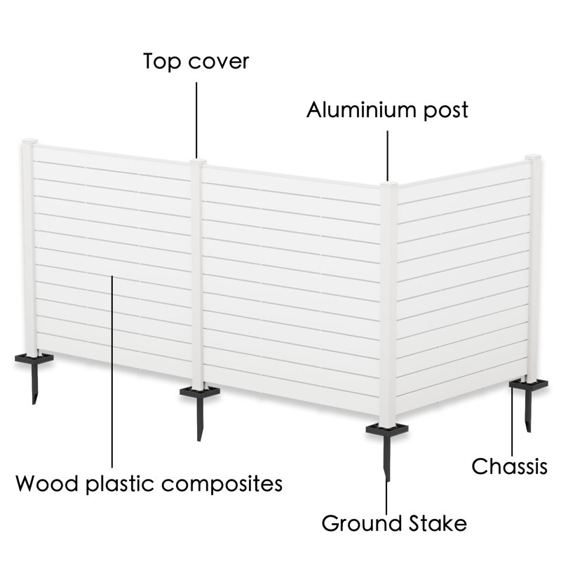 Outdoor Essentials North port 6-ft H x 4-ft W White Privacy Vinyl Flat-top Fence Gate Kit (Unassembled)