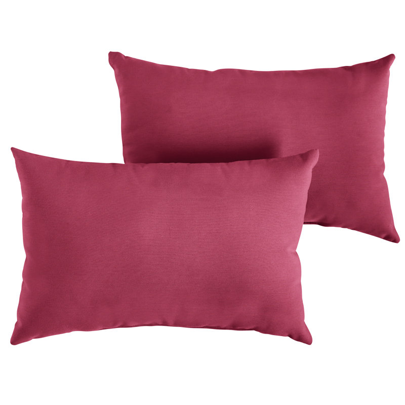 DD Sunbrella® Outdoor Reversible Throw Pillow, 12" x 18", Hot Pink