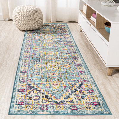 Eugena Geometric Medallion Blue/Multi Rug